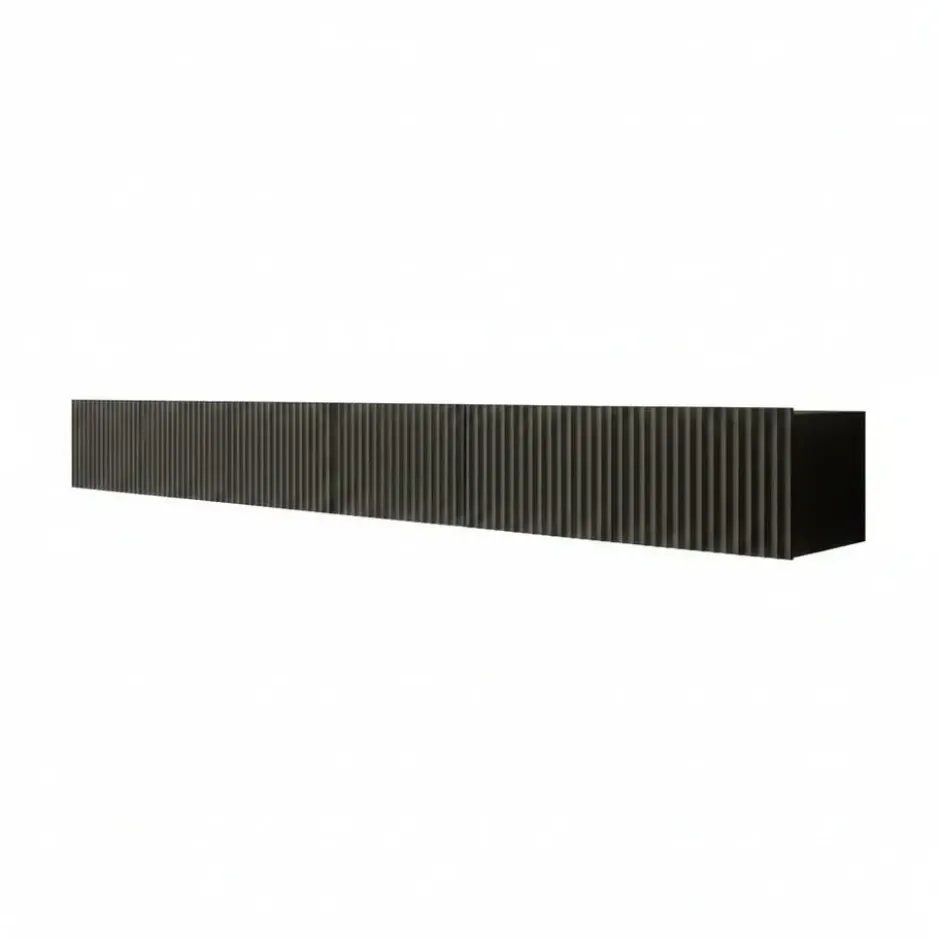 Meubella - TV-Meubel Pepinos - Mat zwart - 300 cm