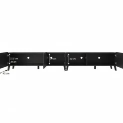 Meubella - TV-Meubel Pepinos 2 - Mat zwart - 300 cm