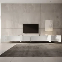 Meubella - TV-Meubel Pepinos - Wit - 300 cm