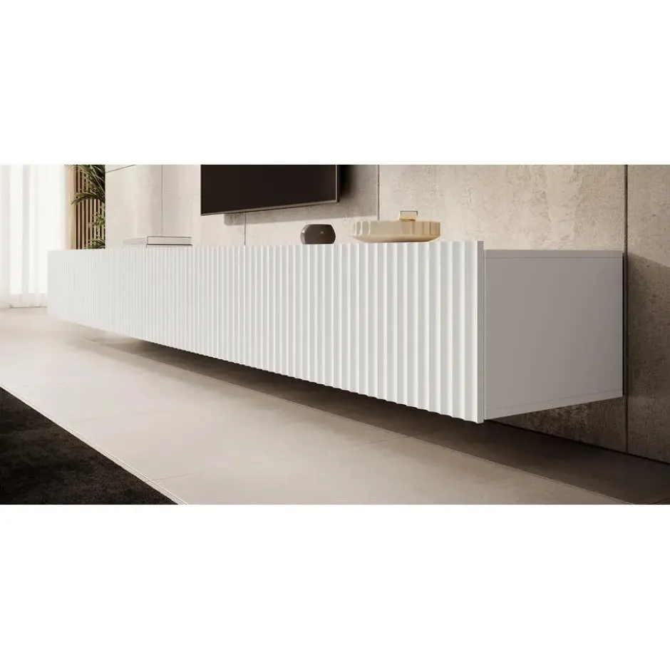 Meubella - TV-Meubel Pepinos - Wit - 300 cm