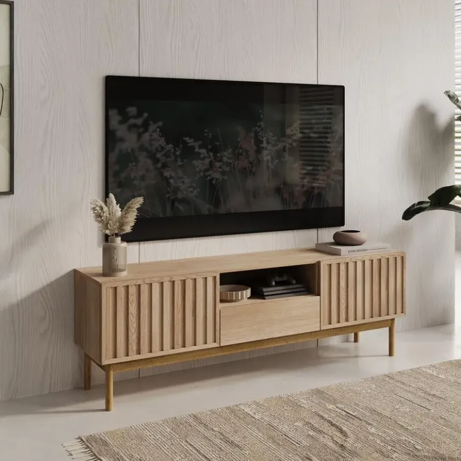 Meubella - TV-Meubel Storm - Eiken - 159 cm