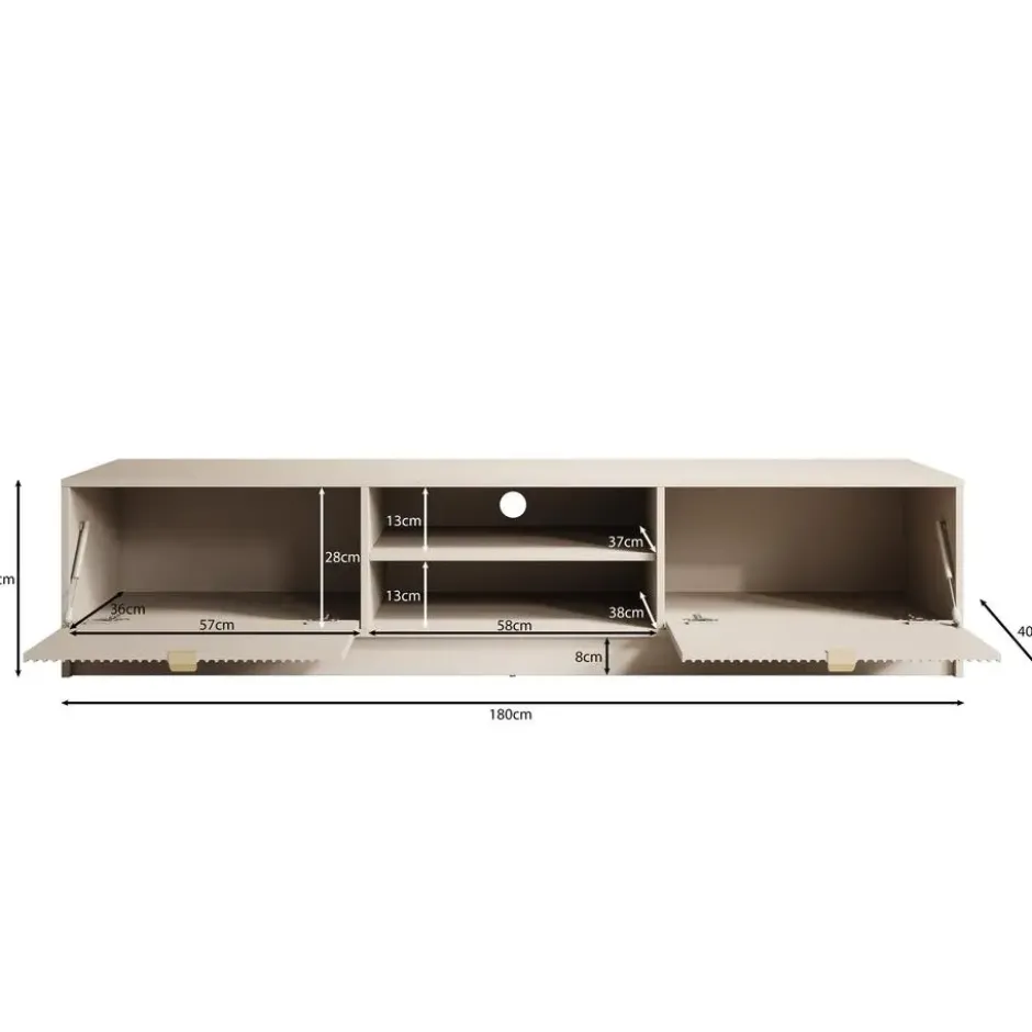 Meubella - TV-Meubel Tavares - Beige - 180 cm