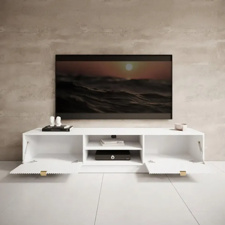 Meubella - TV-Meubel Tavares - Wit - 180 cm