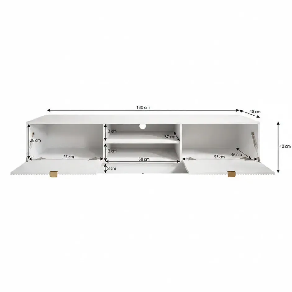 Meubella - TV-Meubel Tavares - Wit - 180 cm