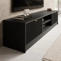 Meubella - TV-Meubel Tavares - Zwart - 180 cm