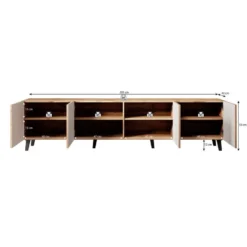 Meubella - TV-Meubel Vintar - Eiken - 200 cm