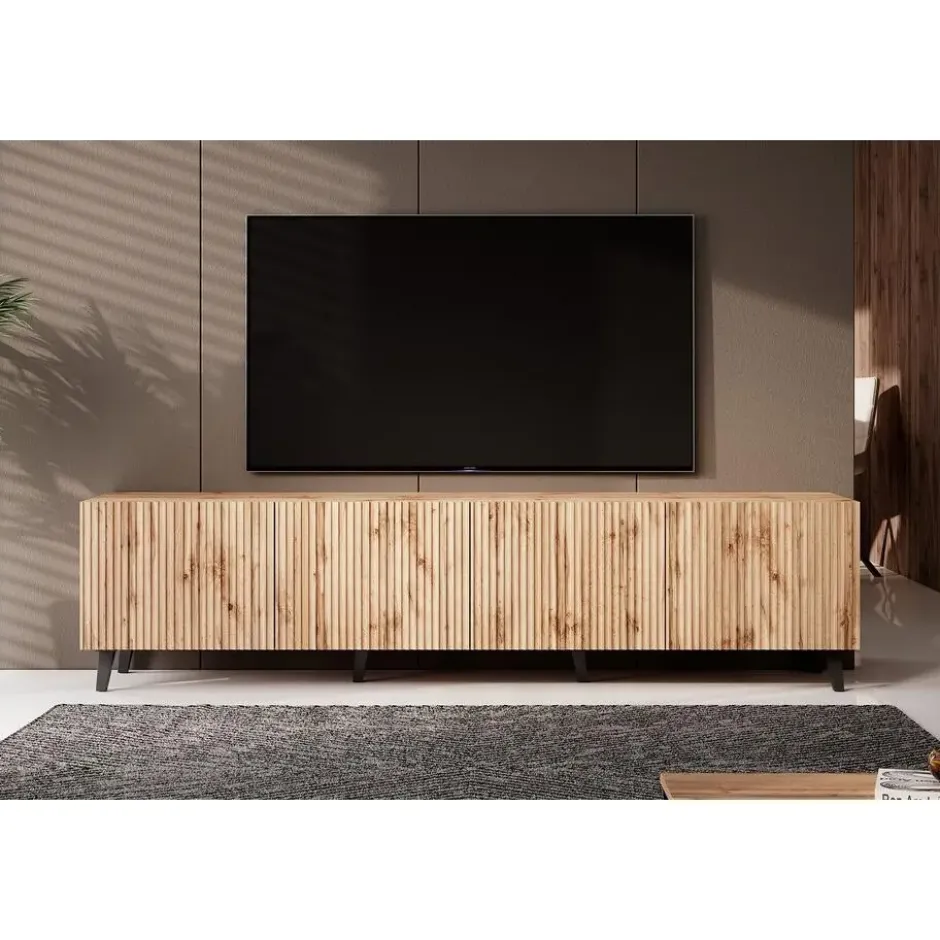 Meubella - TV-Meubel Vintar - Eiken - 200 cm