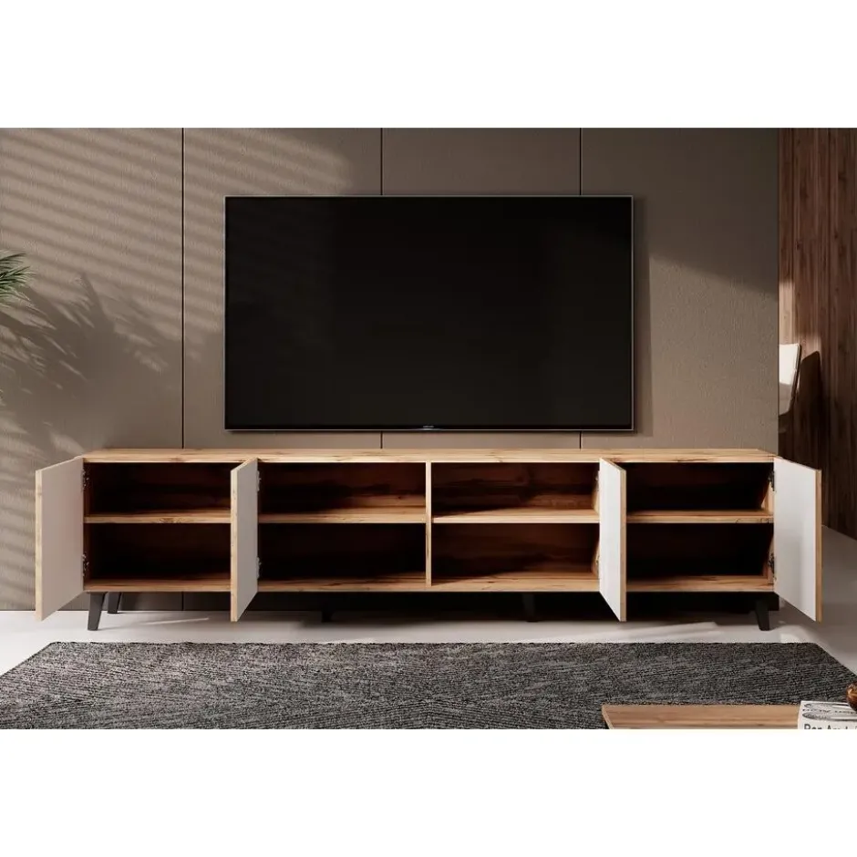 Meubella - TV-Meubel Vintar - Eiken - 200 cm