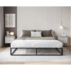 Meubella - Tweepersoonsbed Andrea - Zwart - 180x200 cm