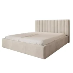 Meubella - Tweepersoonsbed Chief - Beige - Velvet - 180x200 cm