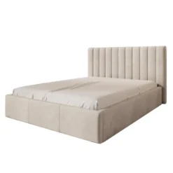 Meubella - Tweepersoonsbed Chief - Beige - Velvet - 160x200 cm