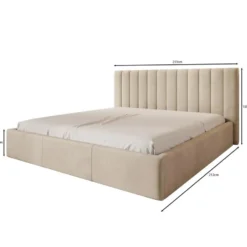 Meubella - Tweepersoonsbed Chief - Grijs - Velvet - 200x200 cm