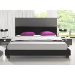 Meubella - Tweepersoonsbed George - Zwart - 160x200 cm