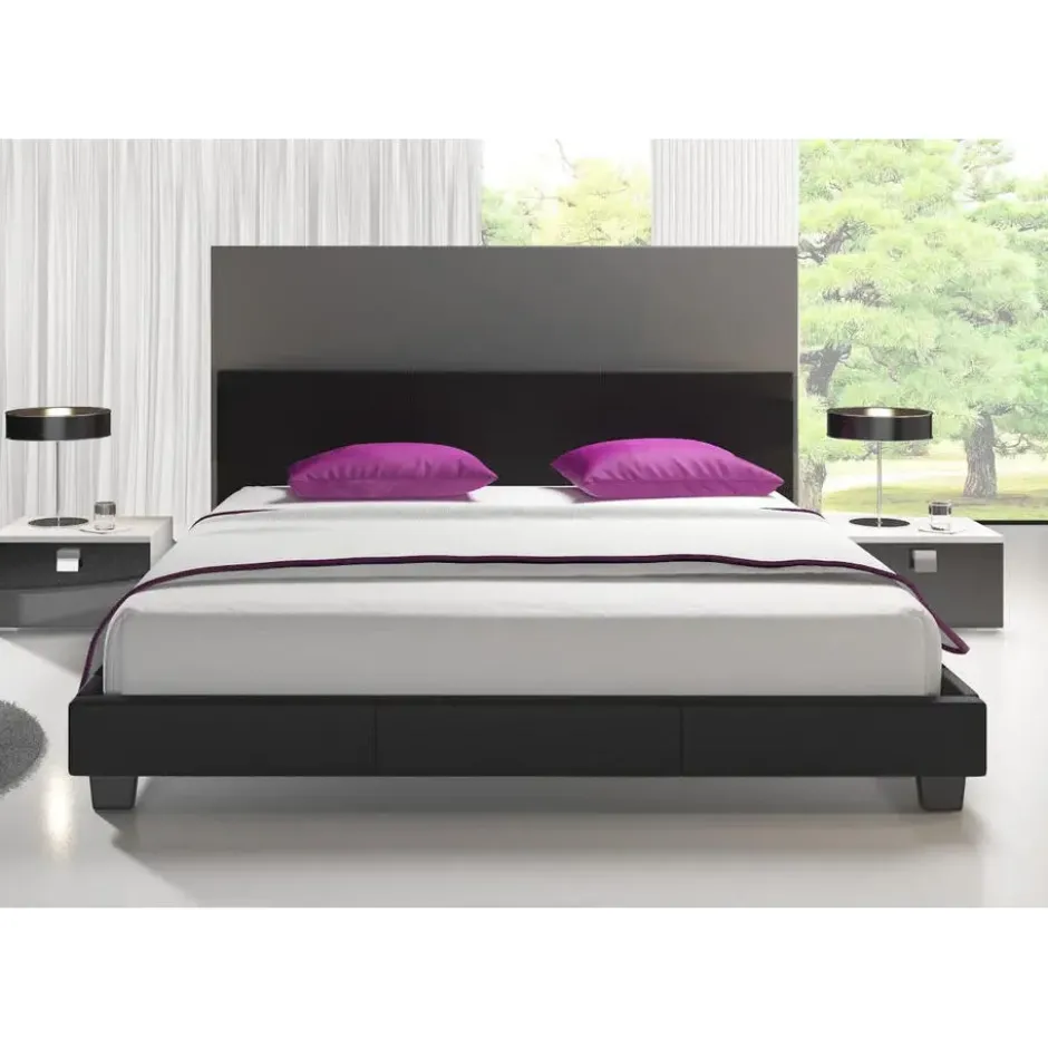 Meubella - Tweepersoonsbed George - Zwart - 160x200 cm