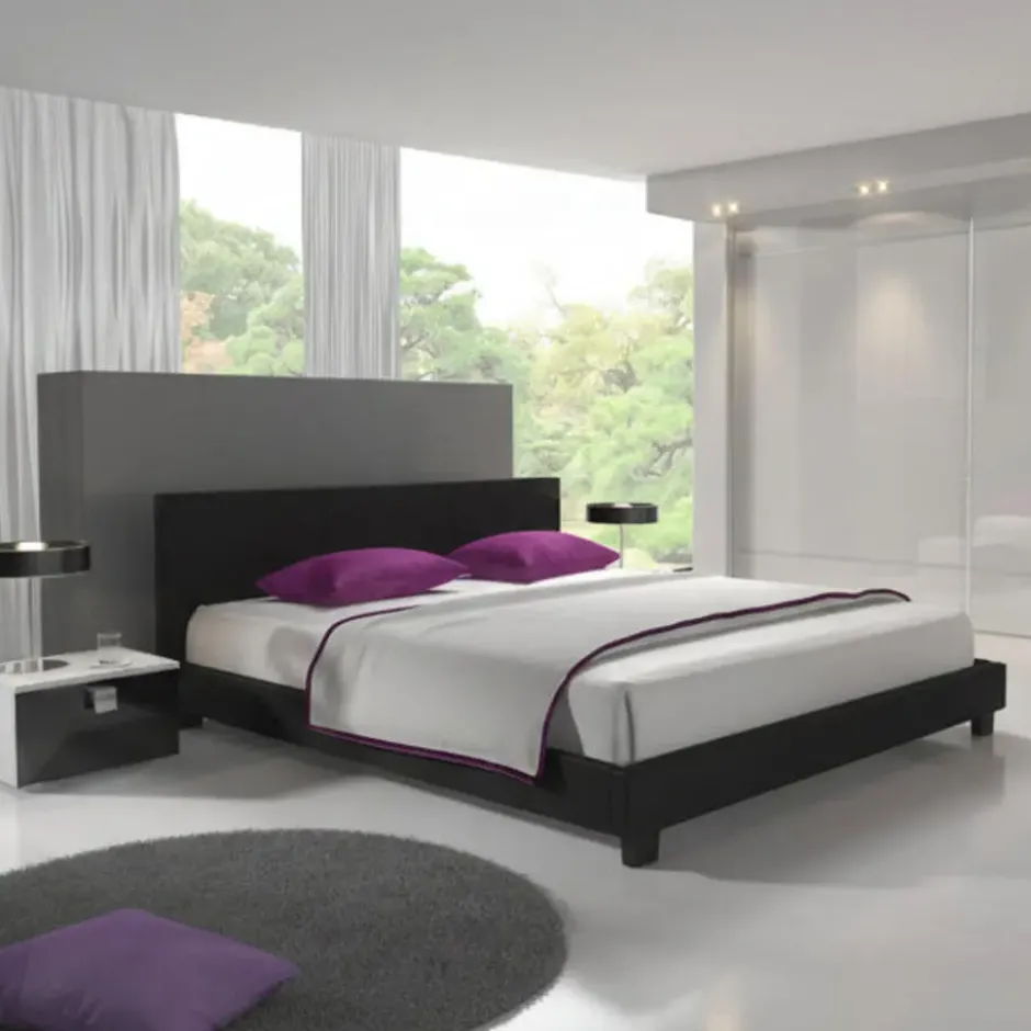 Meubella - Tweepersoonsbed George - Zwart - 160x200 cm