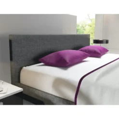 Meubella - Tweepersoonsbed George - Grijs - Stof - 140x200 cm