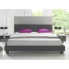 Meubella - Tweepersoonsbed George - Grijs - Stof - 160x200 cm