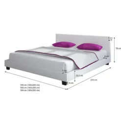 Meubella - Tweepersoonsbed George - Grijs - Stof - 180x200 cm