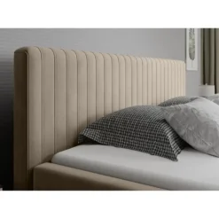 Meubella - Tweepersoonsbed Jackson - Beige - Velvet - 180x200 cm