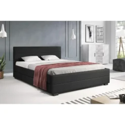 Meubella - Tweepersoonsbed Loox - Zwart - 160x200 cm