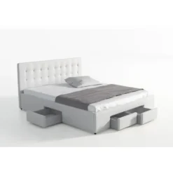Meubella - Tweepersoonsbed Milo - Wit - 160x200 cm