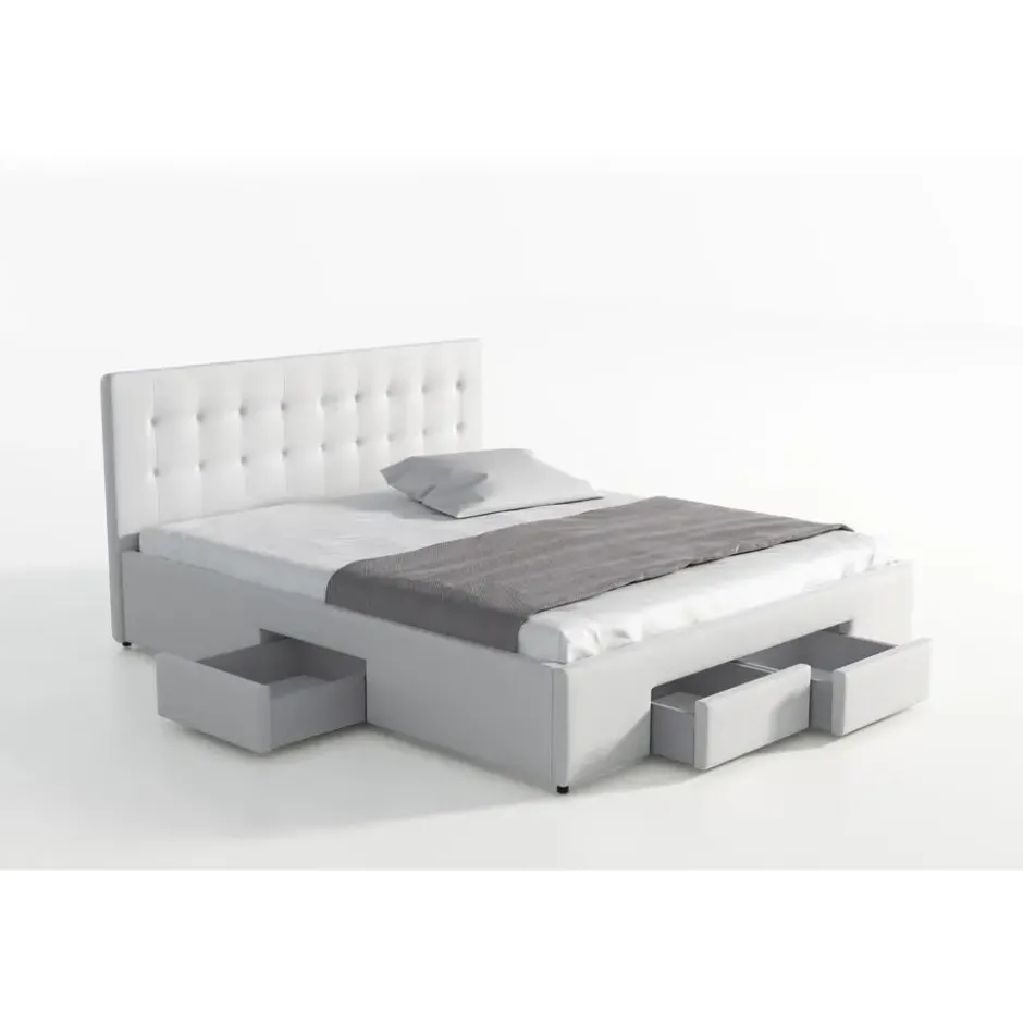 Meubella - Tweepersoonsbed Milo - Wit - 160x200 cm