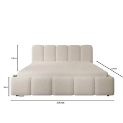 Meubella - Tweepersoonsbed Nolena - Beige teddystof - 180x200 cm