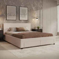 Meubella - Tweepersoonsbed Suente - Zwart - 160x200 cm