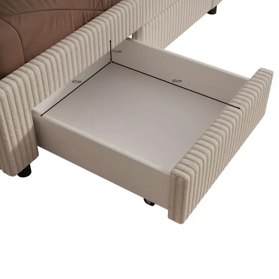 Meubella - Tweepersoonsbed Suente - Wit Teddystof - 140x200 cm
