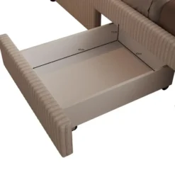 Meubella - Tweepersoonsbed Suente - Wit Teddystof - 160x200 cm