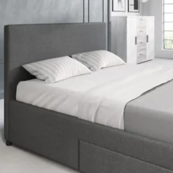 Meubella - Tweepersoonsbed Suente - Grijs - 140x200 cm