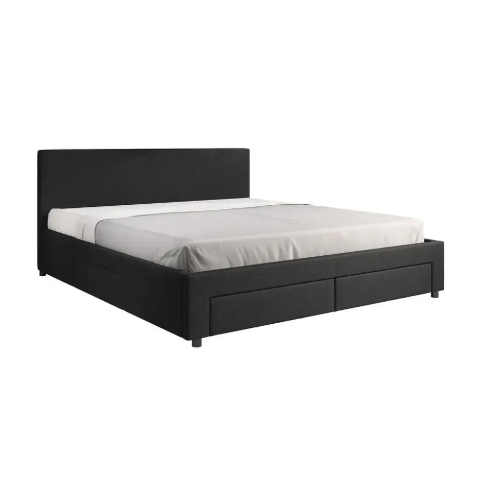 Meubella - Tweepersoonsbed Suente - Zwart - 180x200 cm