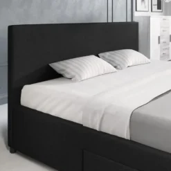 Meubella - Tweepersoonsbed Suente - Zwart - 180x200 cm