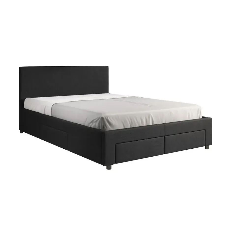 Meubella - Tweepersoonsbed Suente - Zwart - 140x200 cm