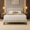 Meubella - Velamar - Tweepersoonsbed - Velvet beige - 140x200 cm