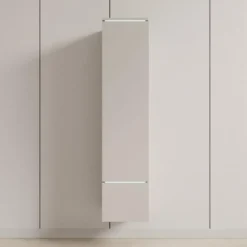 Meubella - Verity - Vitrinekast met LED - Beige - 30x33x130 cm