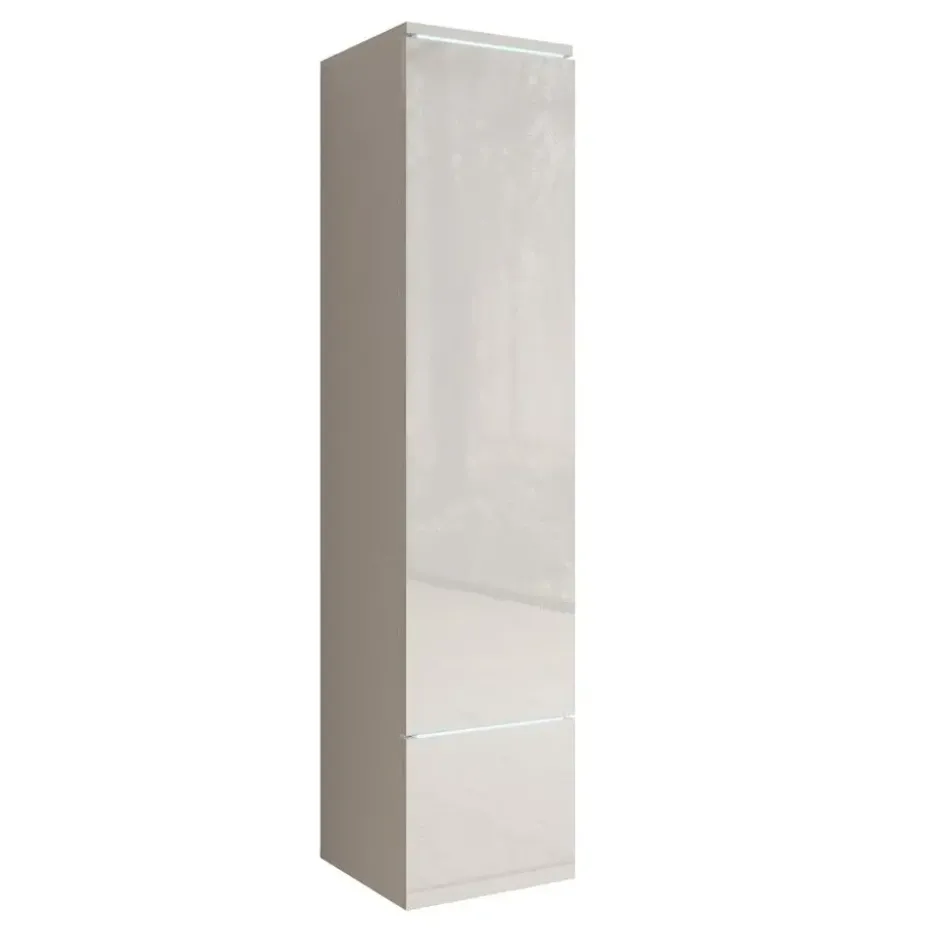 Meubella - Verity - Vitrinekast met LED - Wit - 30x33x130 cm
