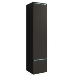 Meubella - Verity - Vitrinekast met LED - Zwart - 30x33x130 cm