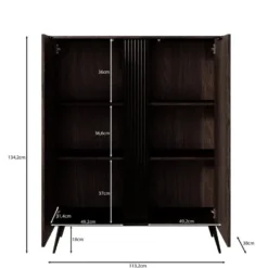 Meubella - Victoria - Dressoir - Donker eiken - 113x38x134 cm