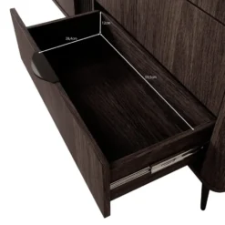 Meubella - Victoria - Ladekast - Donker eiken - 163x38x81 cm