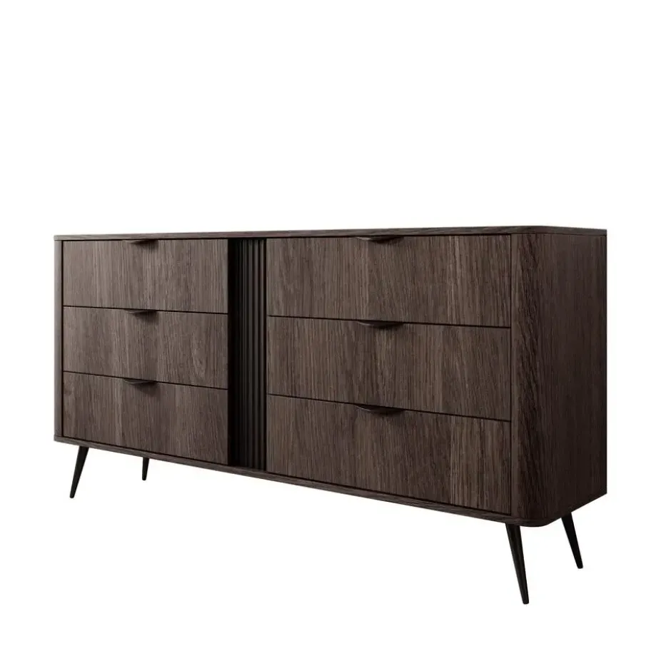 Meubella - Victoria - Ladekast - Donker eiken - 163x38x81 cm