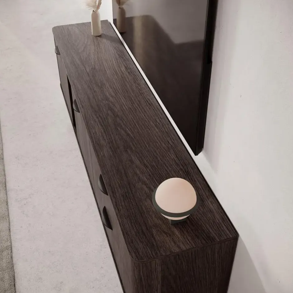 Meubella - Victoria - TV-Meubel - Donker eiken - 195 cm