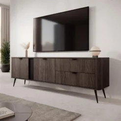 Meubella - Victoria - TV-Meubel - Donker eiken - 195 cm