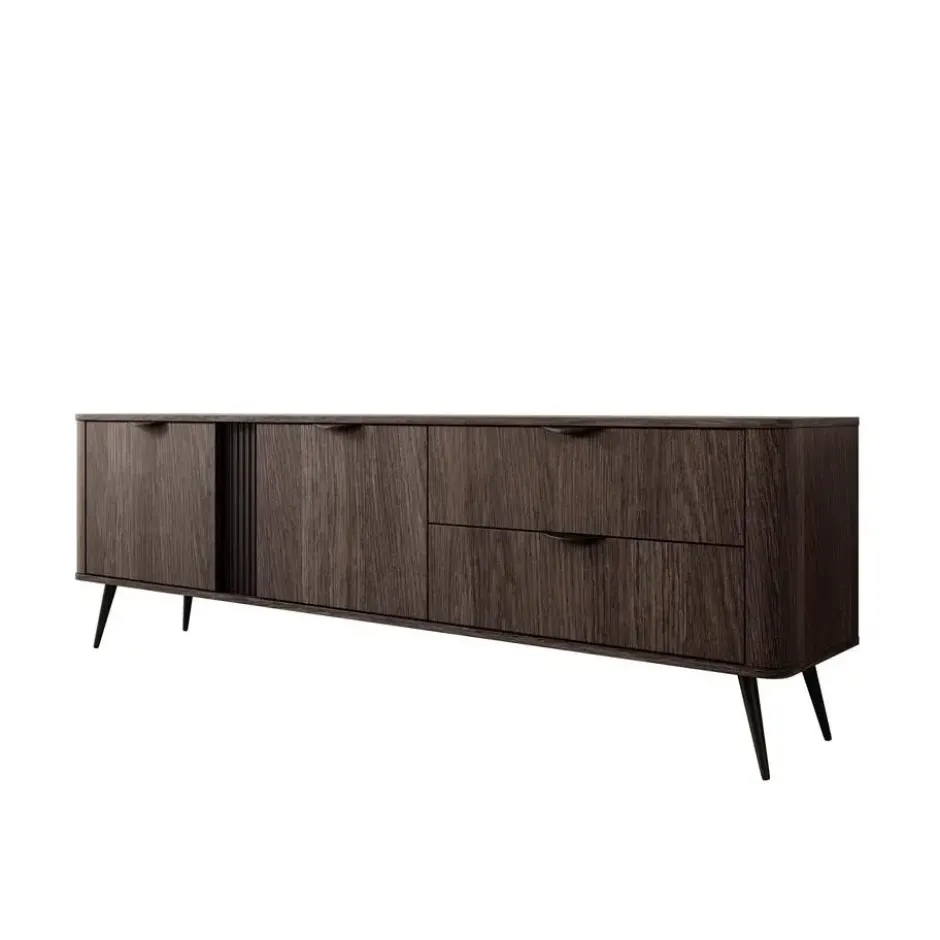 Meubella - Victoria - TV-Meubel - Donker eiken - 195 cm