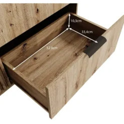 Meubella - Vitrinekast Evy - Eiken - 100 cm