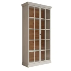 Meubella - Vitrinekast Leroy - Wit eiken - 102 cm