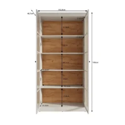 Meubella - Vitrinekast Leroy - Zwart eiken - 102 cm