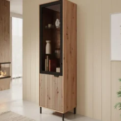 Meubella - Vitrinekast Malaika - Eiken - 55 cm