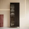 Meubella - Vitrinekast Paz - Donkerbruin eiken - 73 cm
