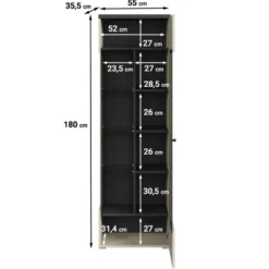 Meubella - Vitrinekast Sekai - Beige - 55 cm